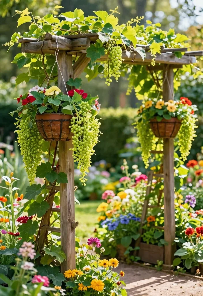 12 Muscadine Trellis Ideas for Heavy and Fast Growing Vines 10. Hanging Basket Trellis 0