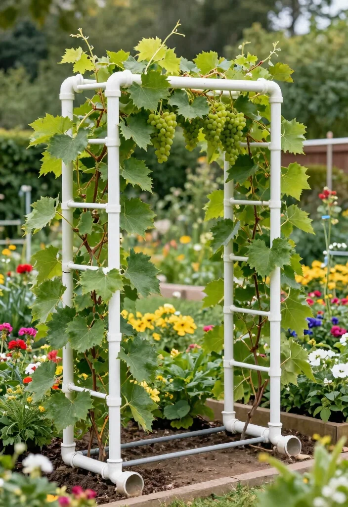 12 Muscadine Trellis Ideas for Heavy and Fast Growing Vines 11. DIY PVC Pipe Trellis 0