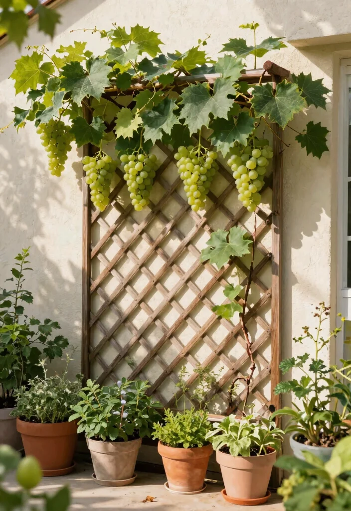 12 Muscadine Trellis Ideas for Heavy and Fast Growing Vines 8. Lattice Wall Trellis 0