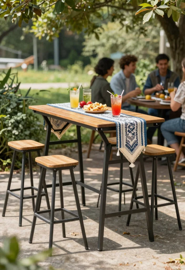 12 Outdoor Patio Bar Ideas for Social Gatherings 4. Foldable Bar Table 0