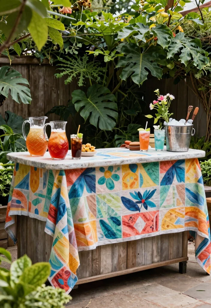 12 Outdoor Patio Bar Ideas for Social Gatherings 6. Garden Table Bar 0
