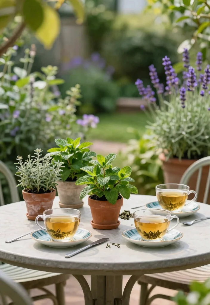 12 Outdoor Patio Dining Ideas for Family Meals 11. Herbal Tea Garden Dining 0