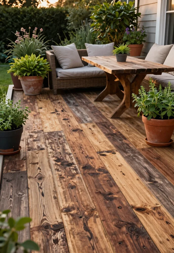 12 Outdoor Patio Flooring Ideas for Style and Durability 1 12 Outdoor Patio Flooring Ideas for Style and Durability 1. Reclaimed Wood 0