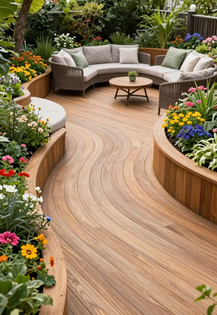 12 Outdoor Patio Flooring Ideas for Style and Durability 52 12 Outdoor Patio Flooring Ideas for Style and Durability 12. Curved Decking 0