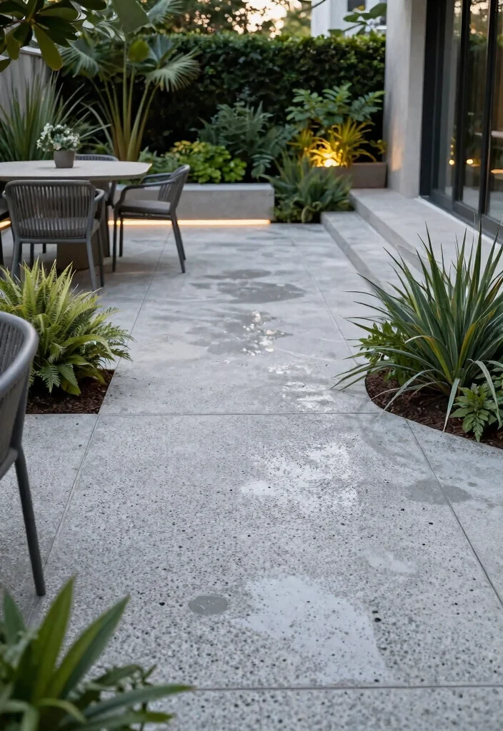 12 Outdoor Patio Flooring Ideas for Style and Durability 3 12 Outdoor Patio Flooring Ideas for Style and Durability 3. Permeable Concrete 0