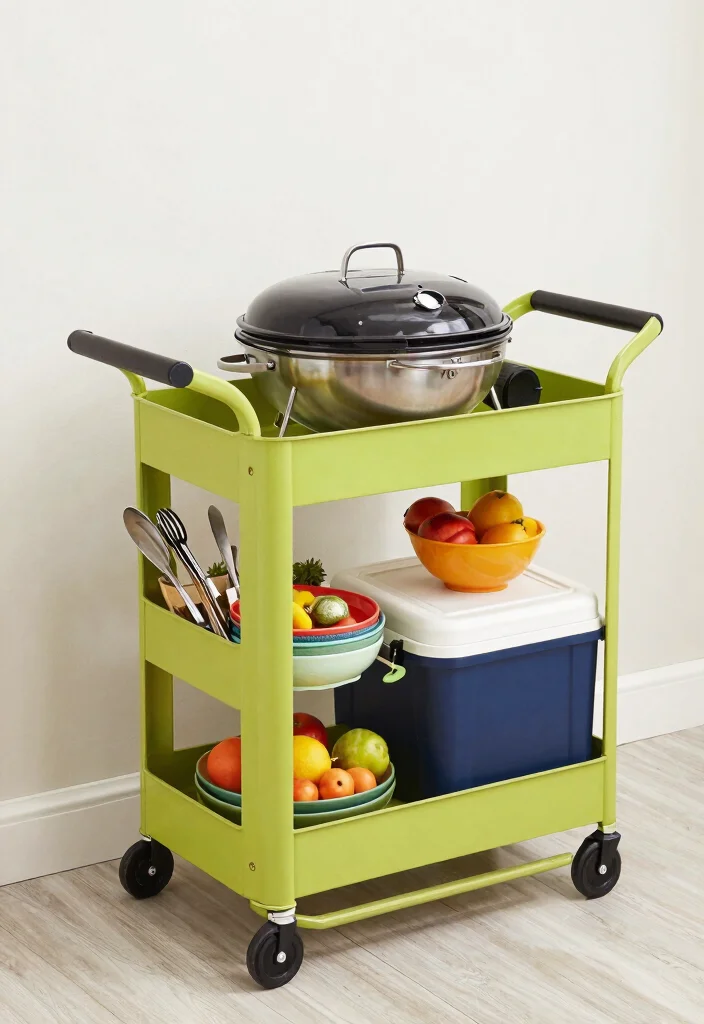 12 Outdoor Patio Kitchen Ideas for Easy Entertaining 5. Barbecue Trolley 0