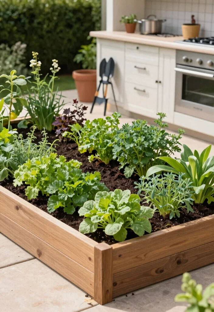 12 Outdoor Patio Kitchen Ideas for Easy Entertaining 7. Raised Garden Beds for Fresh Ingredients 0