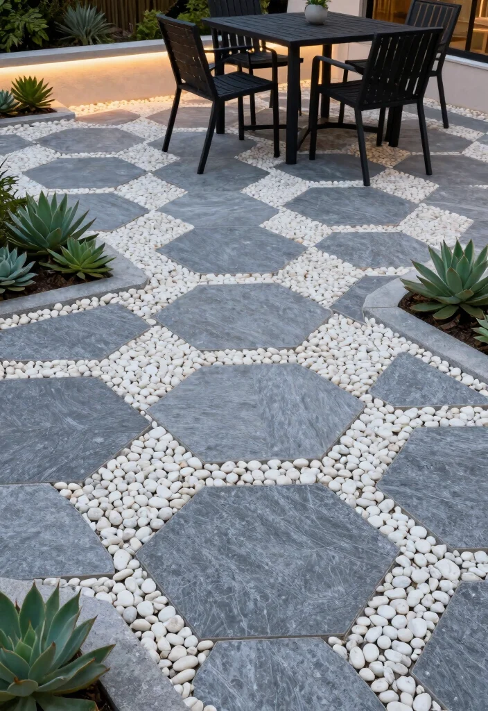 12 Outdoor Paver Patio Ideas for Clean Modern Lines 1. Geometric Paver Patterns 0
