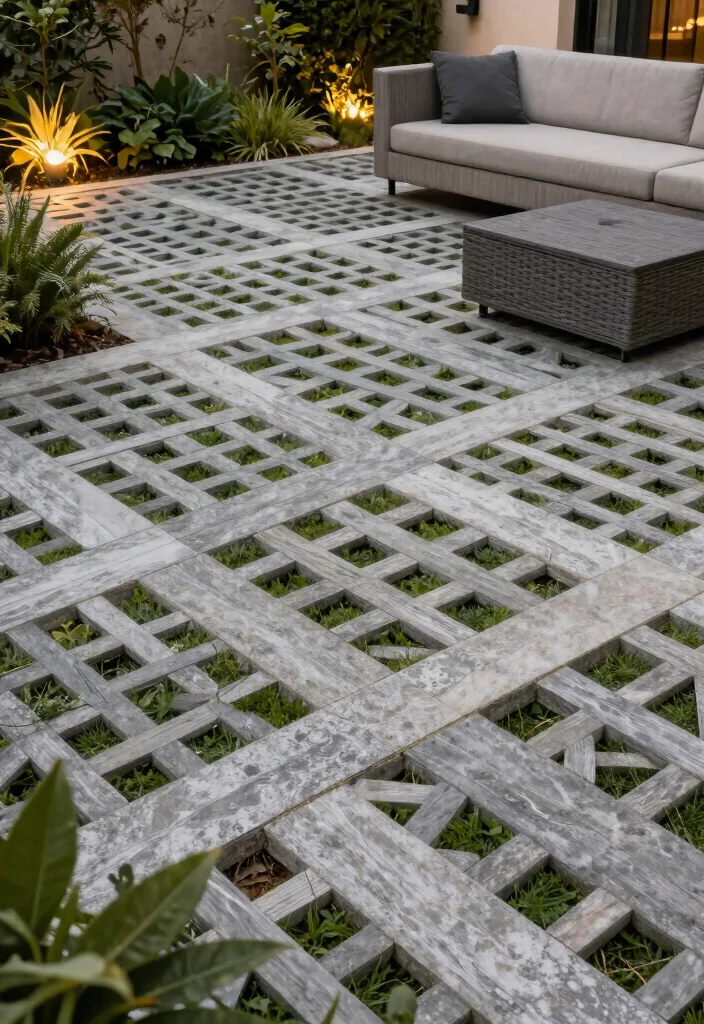 12 Outdoor Paver Patio Ideas for Clean Modern Lines 10. Lattice Paver Patterns 0