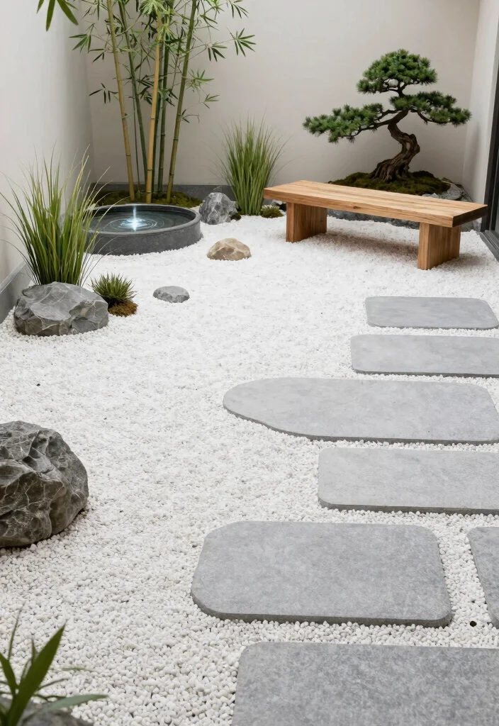 12 Outdoor Paver Patio Ideas for Clean Modern Lines 2. Minimalist Zen Garden Patio 0