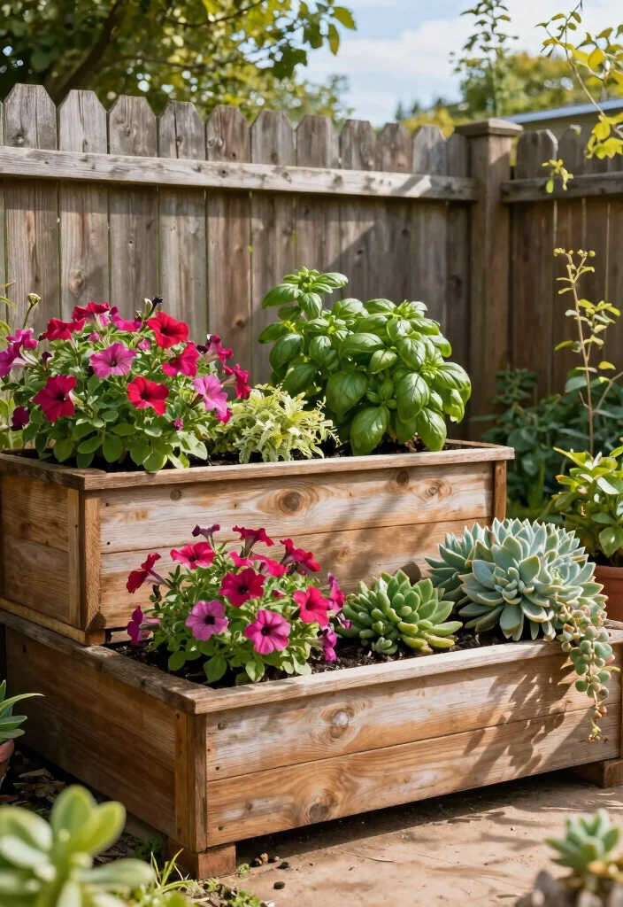 12 Outdoor Planter Box Ideas for Backyards and Patios 1. Tiered Wooden Planter Boxes 0