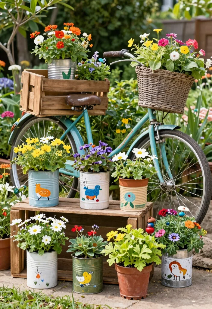 12 Outdoor Planter Ideas for Patios and Yards 6. Recycled Planters 0