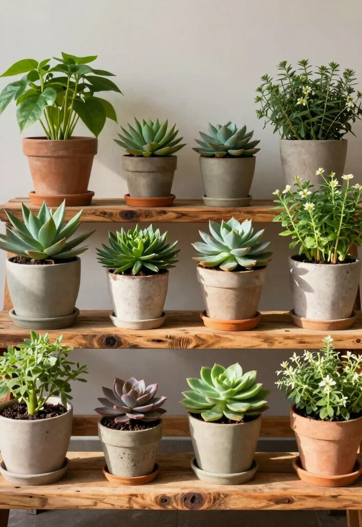12 Outdoor Planter Ideas for Patios and Yards 7. Container Gardening on Shelves 0