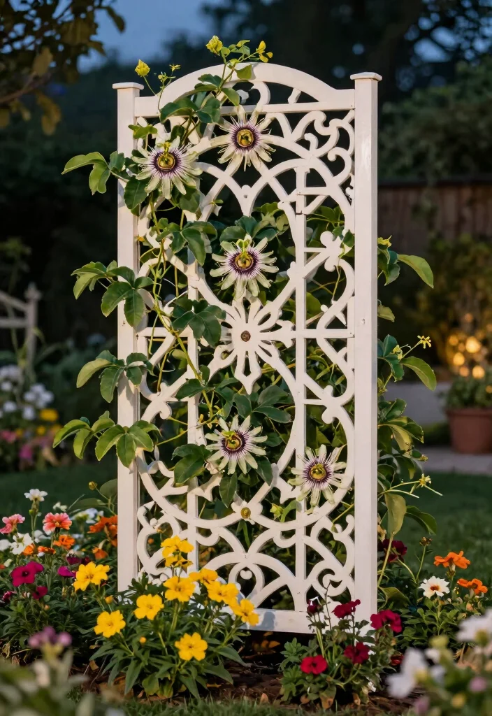 12 Passion Fruit Trellis Garden Ideas for Strong Vines 11. Decorative Trellis Panels 0
