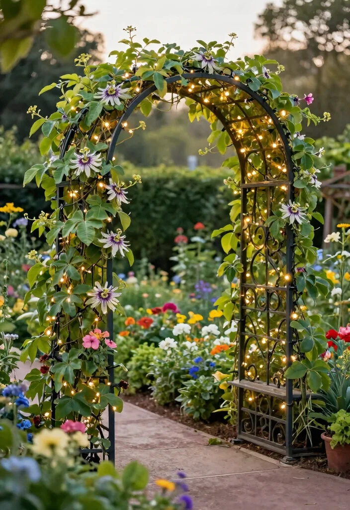 12 Passion Fruit Trellis Garden Ideas for Strong Vines 2. Elegant Arch Trellis 0