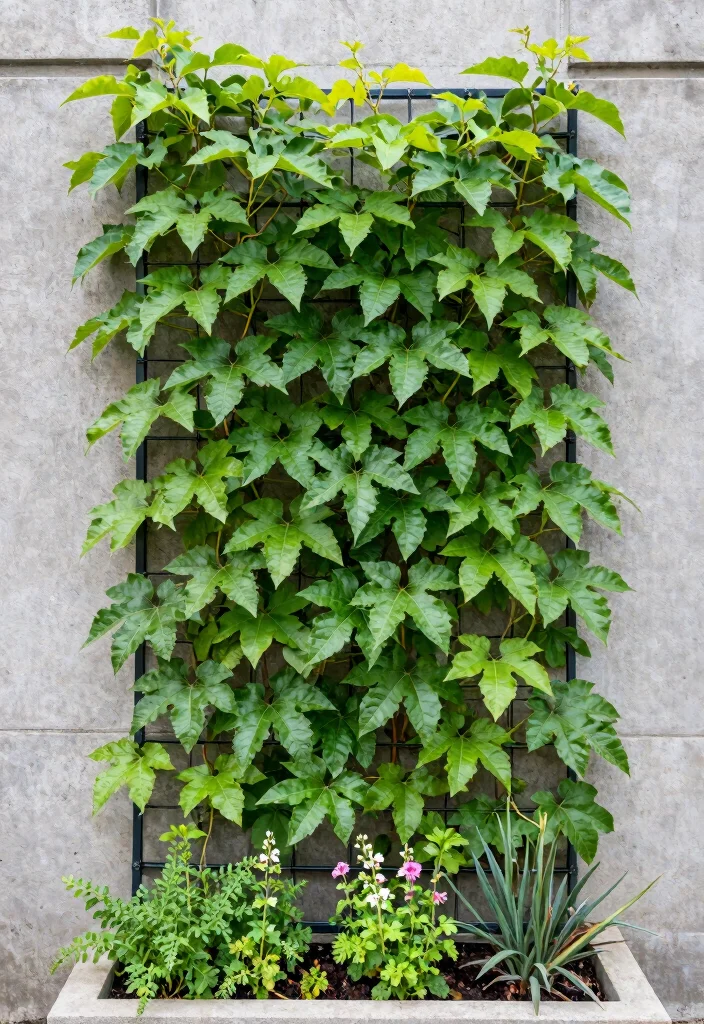 12 Passion Fruit Trellis Garden Ideas for Strong Vines 4. Vertical Garden Wall Trellis 0