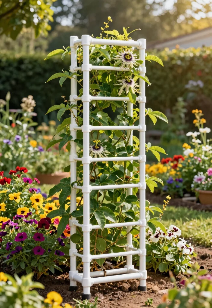 12 Passion Fruit Trellis Garden Ideas for Strong Vines 5. DIY PVC Pipe Trellis 0