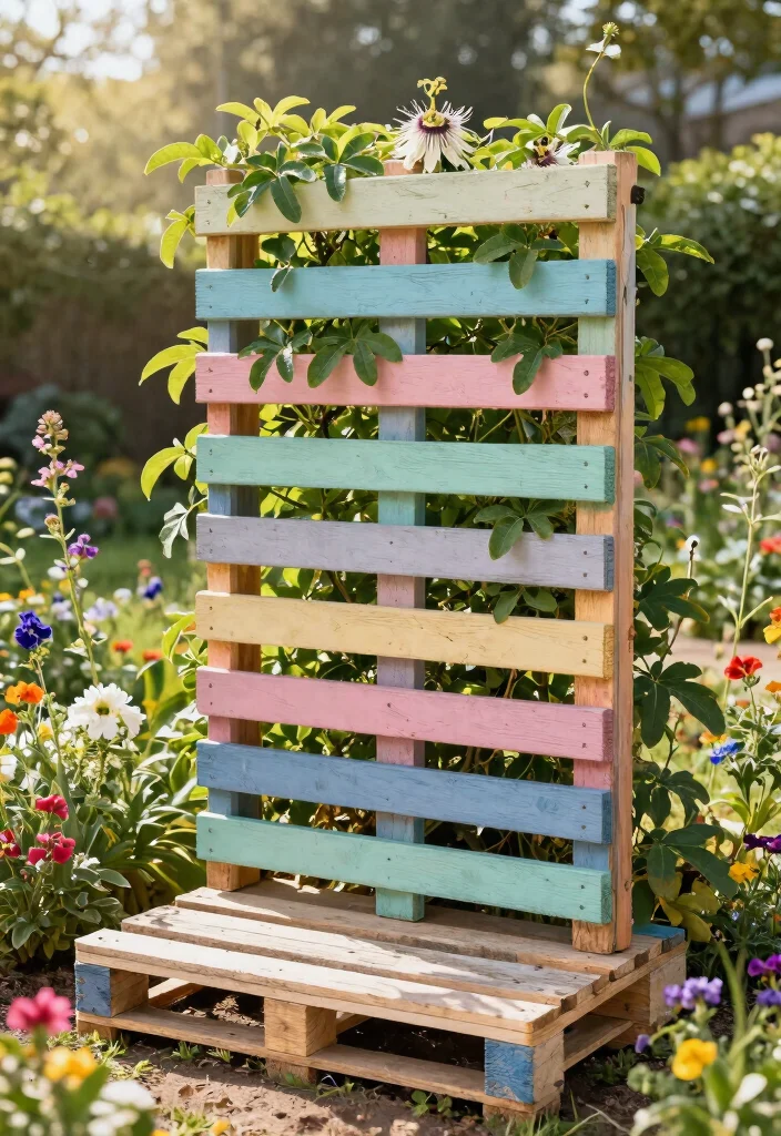 12 Passion Fruit Trellis Garden Ideas for Strong Vines 9. Repurposed Pallet Trellis 0