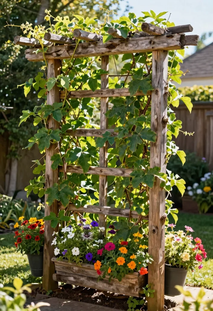 12 Passionfruit Vine Trellis Ideas for Backyard Gardens 1. Rustic Wooden Trellis 0