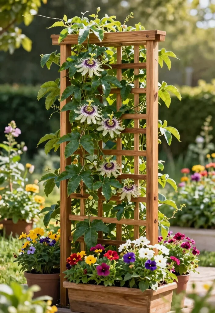 12 Passionfruit Vine Trellis Ideas for Backyard Gardens 6. Composite Wood Trellis 0