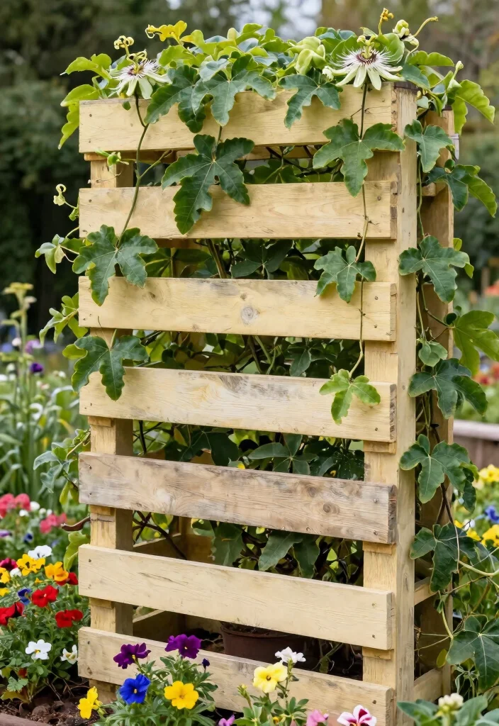 12 Passionfruit Vine Trellis Ideas for Backyard Gardens 8. DIY Pallet Trellis 0