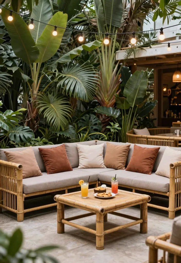12 Patio Furniture Ideas for Comfortable Seating Layouts 2. Bamboo Lounge Furniture 0