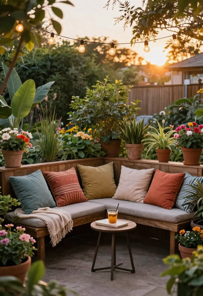 12 Patio Garden Ideas for Lush and Relaxing Spaces 23 12 Patio Garden Ideas for Lush and Relaxing Spaces 3. Cozy Seating Nooks 0