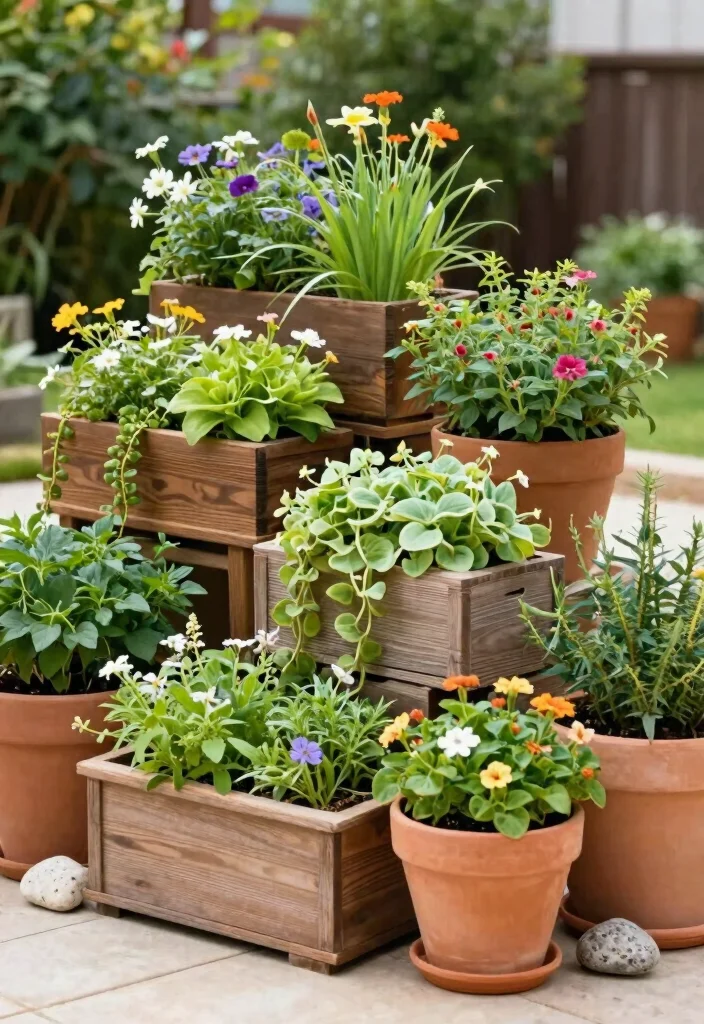 12 Patio Landscaping Ideas to Frame and Finish Your Space 1 12 Patio Landscaping Ideas to Frame and Finish Your Space 1. Layered Planters for Vertical Interest 0