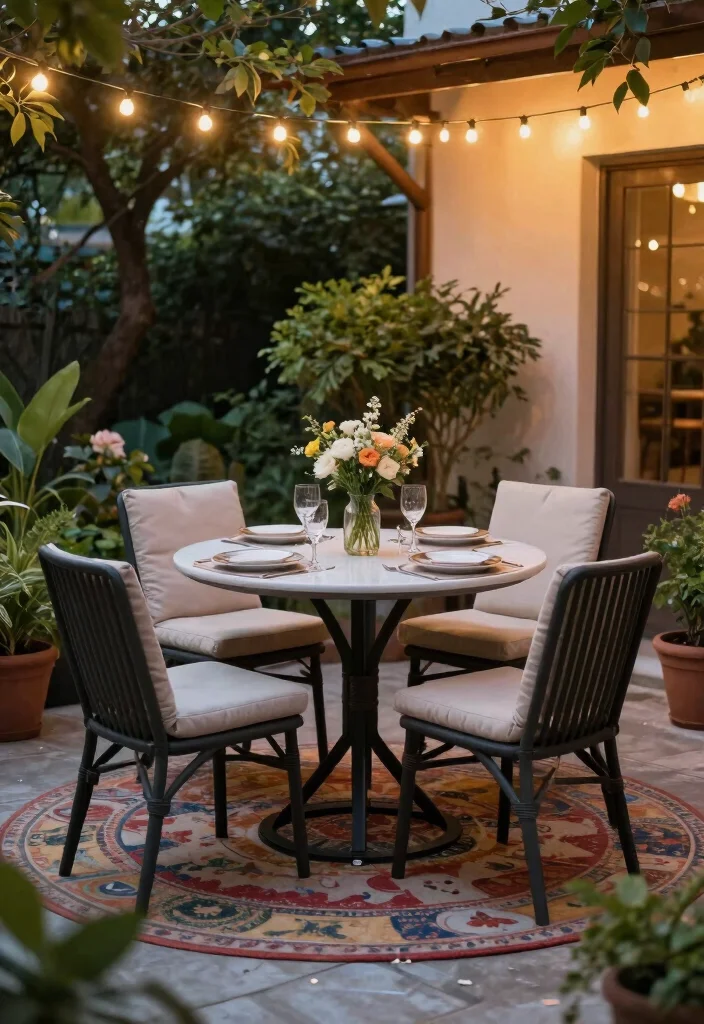 12 Patio Layout Ideas for Furniture Arrangement 14 12 Patio Layout Ideas for Furniture Arrangement 4. Dining Delight 0