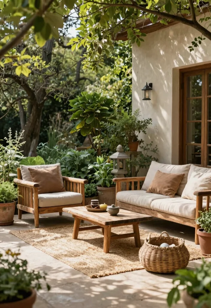 12 Patio Layout Ideas for Furniture Arrangement 38 12 Patio Layout Ideas for Furniture Arrangement 8. Nature Inspired Retreat 0