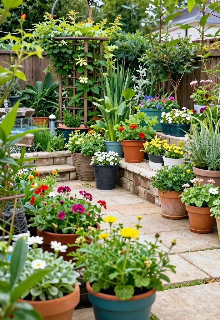 12 Patio Layout Ideas for Smart Furniture Arrangement 3. The Garden Oasis Layout 0