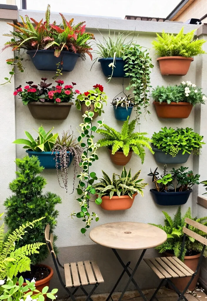 12 Patio Layout Ideas for Smart Furniture Arrangement 6. Vertical Gardens for Small Spaces 0