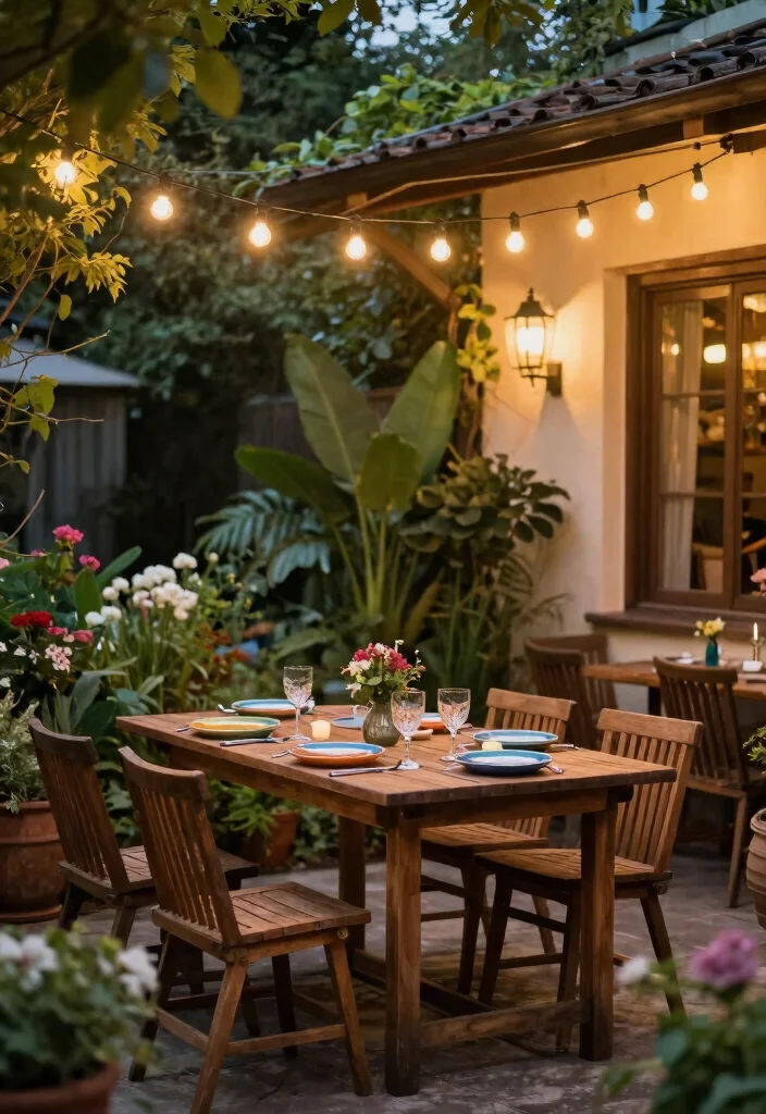 12 Patio Layout Ideas for Smart Furniture Arrangement 9. Dining Al Fresco 0