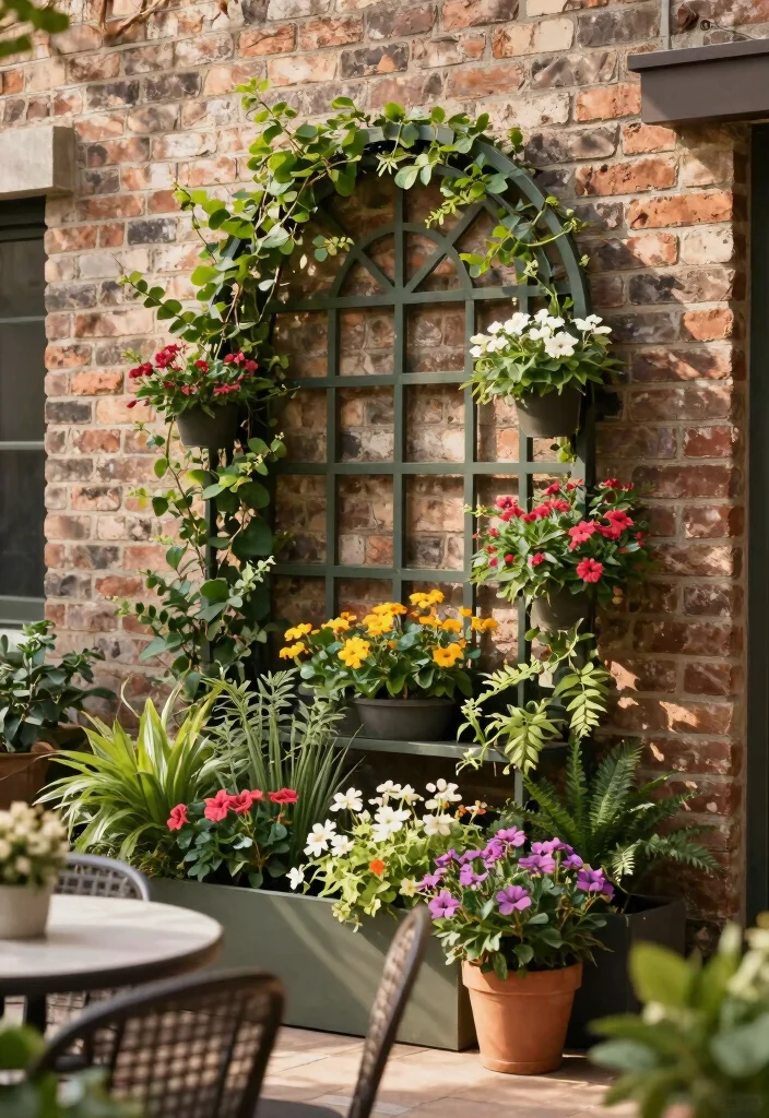 12 Patio Planter Ideas to Add Color and Style Outdoors 11. Decorative Trellis Planters for Added Vertical Interest 0
