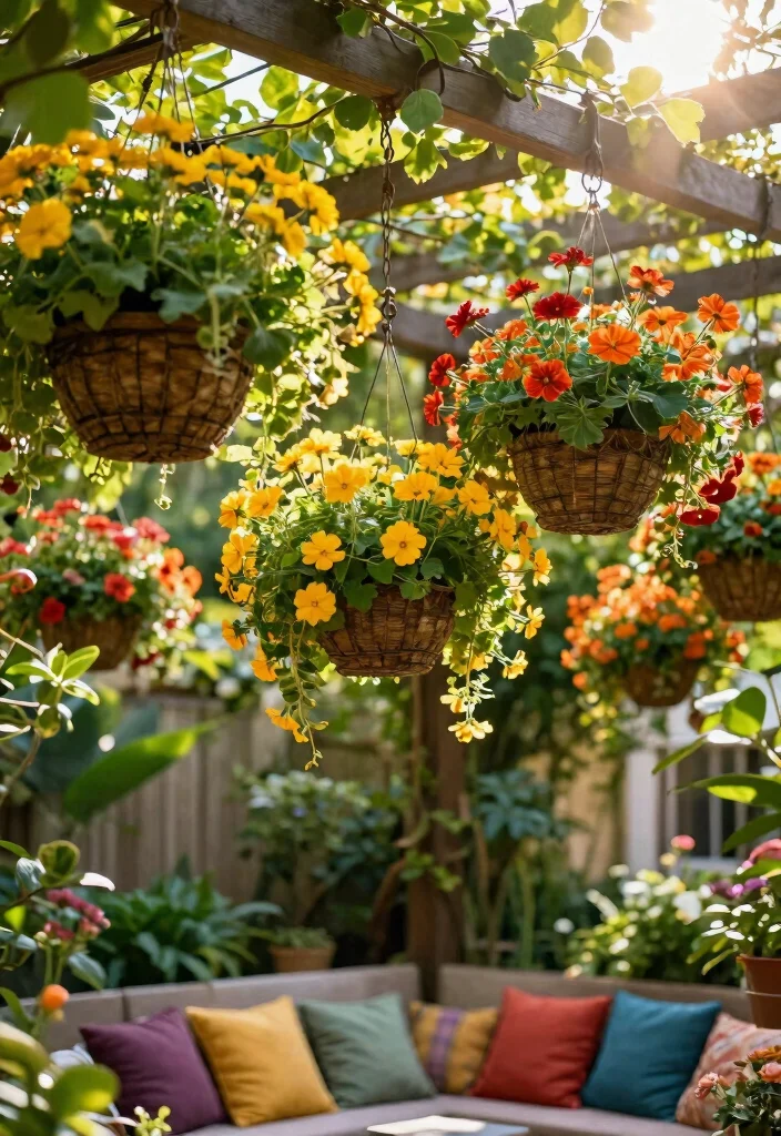 12 Patio Planter Ideas to Add Color and Style Outdoors 4. Hanging Basket Gardens for a Lush Canopy 0