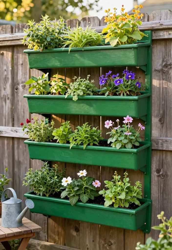 12 Patio Planter Ideas to Add Color and Style Outdoors 5. Vertical Gutter Gardens for Repurposed Style 0