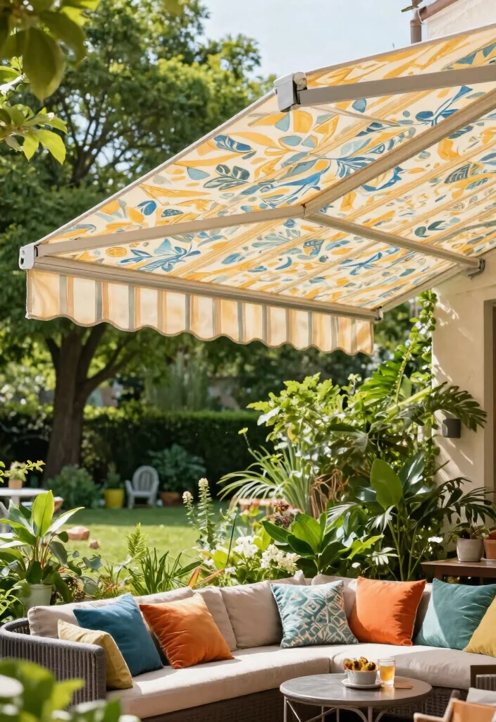 12 Patio Roof Extension Ideas to Expand Covered Space 3. Retractable Awning 0