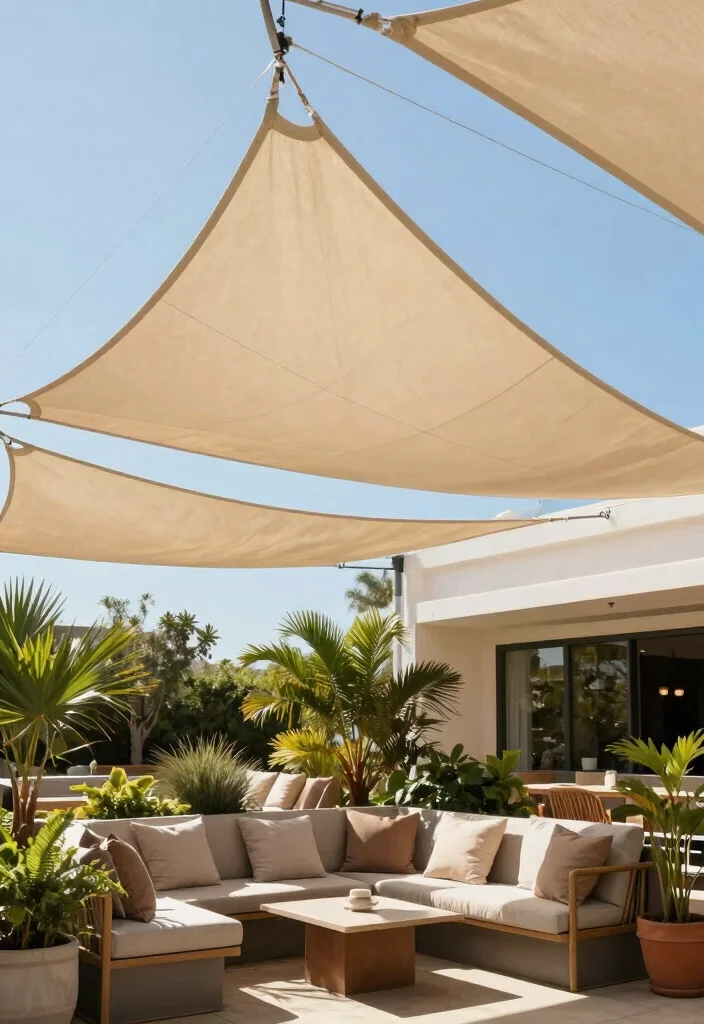 12 Patio Roof Extension Ideas to Expand Covered Space 9. Canvas Shade Sail 0
