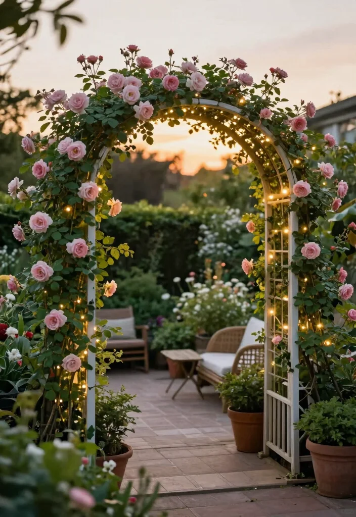 12 Patio Trellis Ideas to Add Shade and Privacy Outdoors 5. Arched Trellis for an Enchanting Feel 0