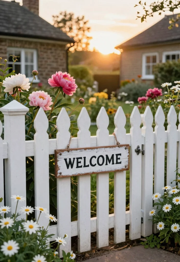 12 Picket Fence Ideas for Timeless Curb Appeal 1. Classic White Picket Fence 0