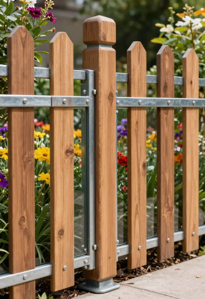 12 Picket Fence Ideas for Timeless Curb Appeal 12. Combo Designs with Different Materials 0