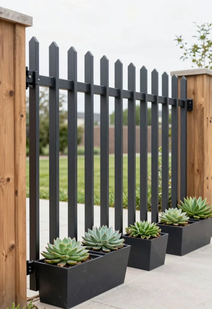 12 Picket Fence Ideas for Timeless Curb Appeal 8. Modern Minimalist Picket Fence 0