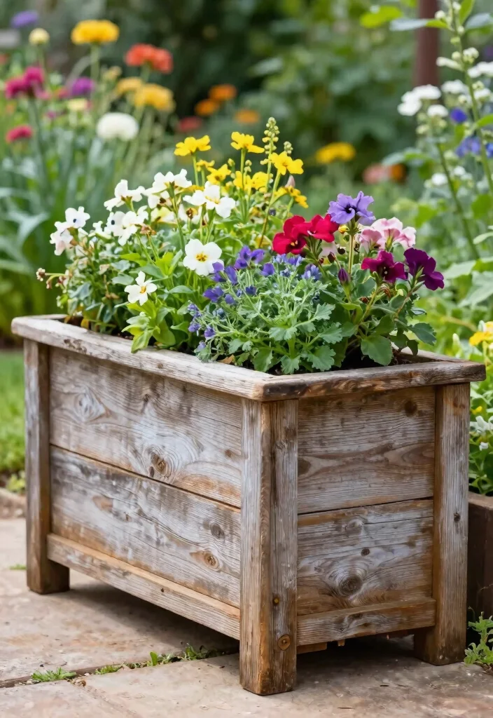 12 Planter Box Ideas for Outdoor Use 8. Reclaimed Wood Planter Box 0