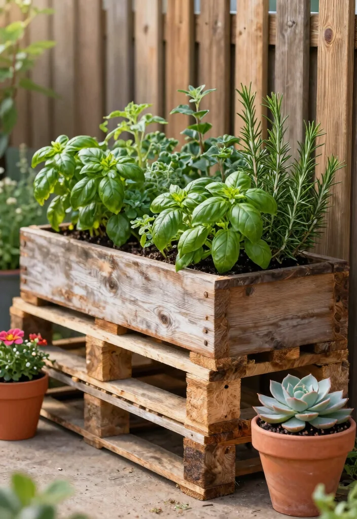 12 Planter Box Ideas for Patios Gardens and Backyards 1. Rustic Wooden Pallet Planter 0