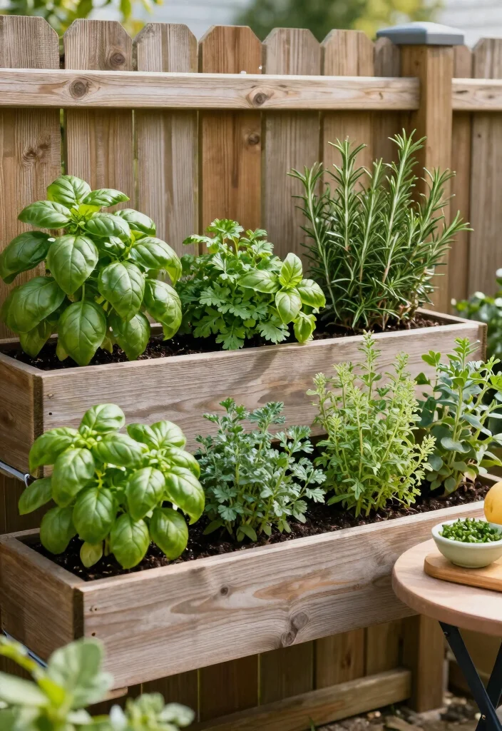 12 Planter Box Ideas for Patios Gardens and Backyards 10. Vertical Herb Garden on a Fence 0