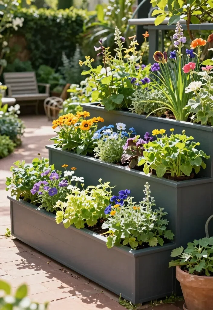 12 Planter Box Ideas for Patios Gardens and Backyards 11. Multi Level Planter Box 0