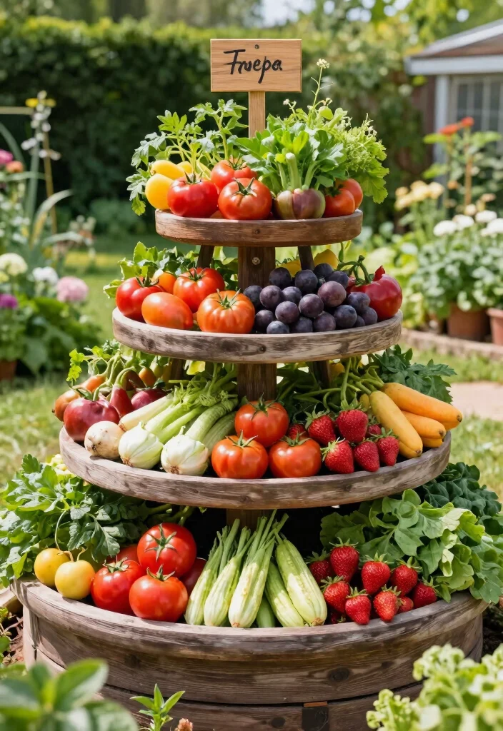12 Planter Box Ideas for Patios Gardens and Backyards 8. Tiered Fruit and Vegetable Planter 0