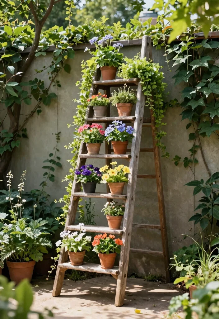 12 Planter Pot Ideas for Versatile Outdoor Styling 2 12 Planter Pot Ideas for Versatile Outdoor Styling 2. Ladder Planters 0
