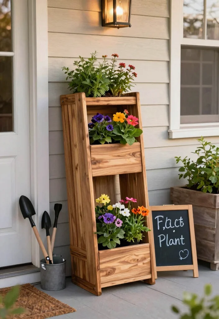 12 Porch Planter Ideas for Welcoming Entryways 11. DIY Vertical Planter Boxes 0