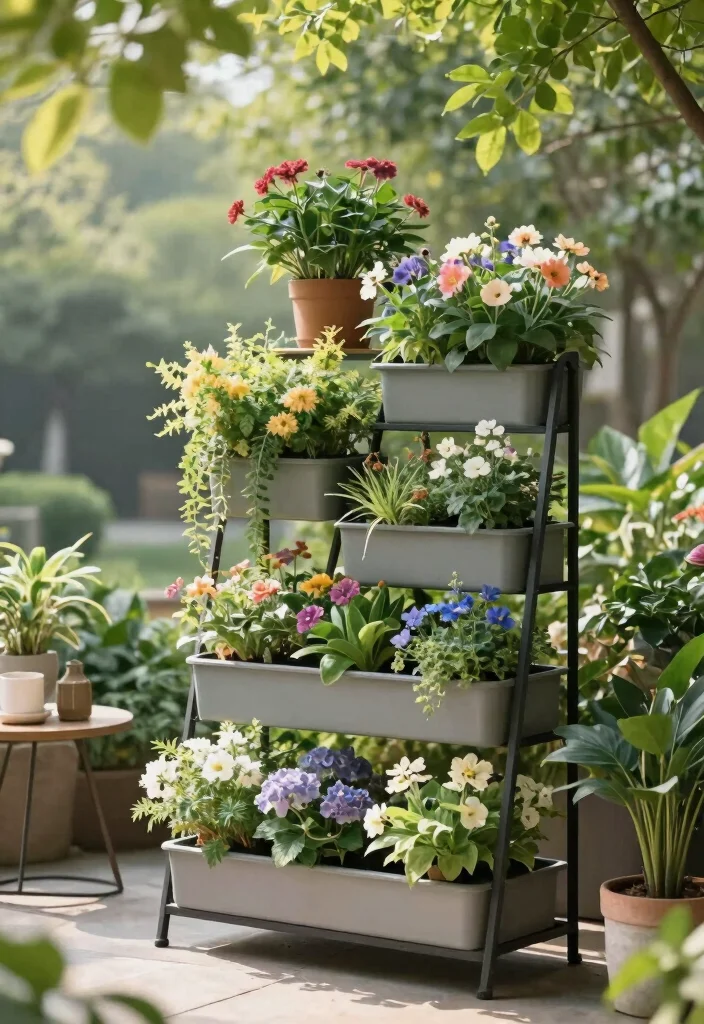 12 Porch Planter Ideas for Welcoming Entryways 12. Multi Level Planter Stands 0